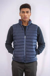 Chaleco de plumón de hombre reversible acolchado con cuello alto azul marino - Wessi