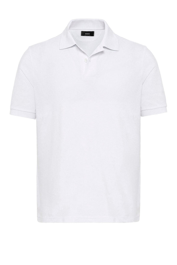 T-shirt col polo blanc pour homme - Wessi