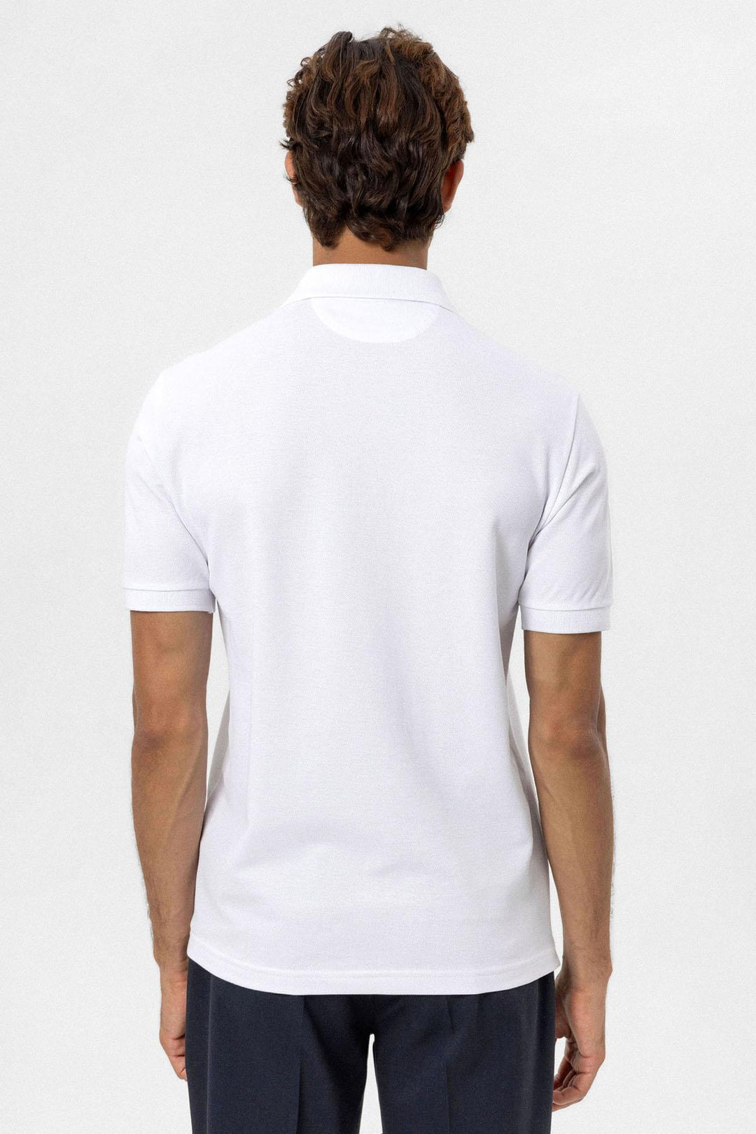 T-shirt col polo blanc pour homme - Wessi