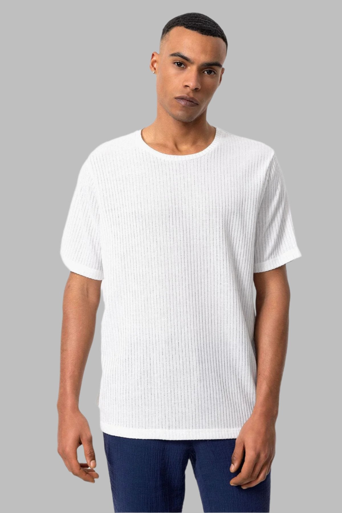 Koton Sweat-Shirt Garçon Col Rond Manches Longues - Côtelé Doux, 63% Polyester 37% Coton, Gris 5-6 Ans