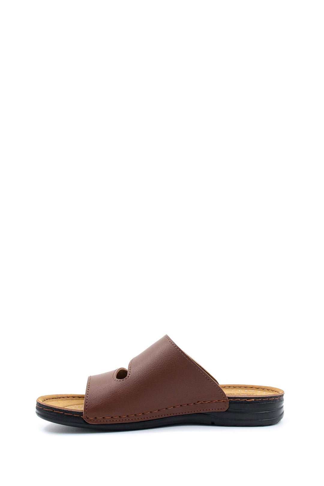 Sandales à glissière en cuir marron pour hommes avec sangles velcro - Wessi