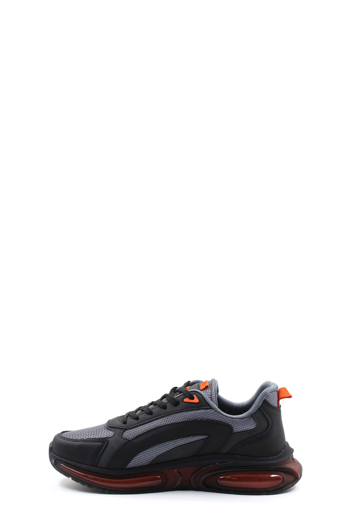 أحذية رياضية للرجال باللونين الأسود والرمادي مع لمسات برتقالية - ويسي