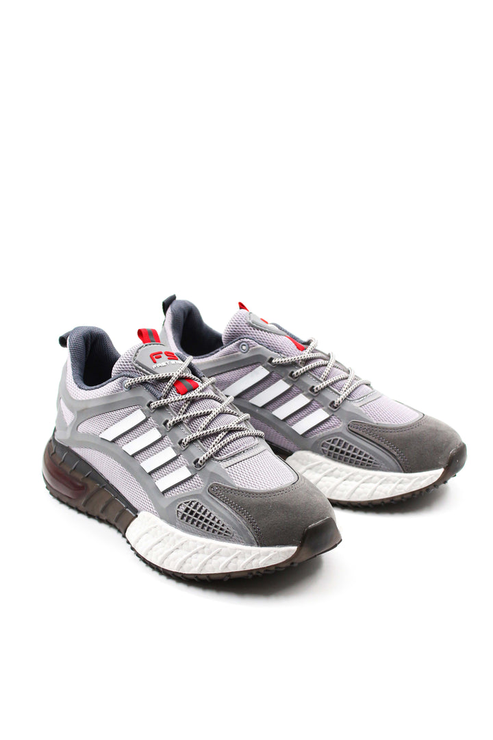 Zapatillas deportivas de running grises y blancas para hombre - Wessi