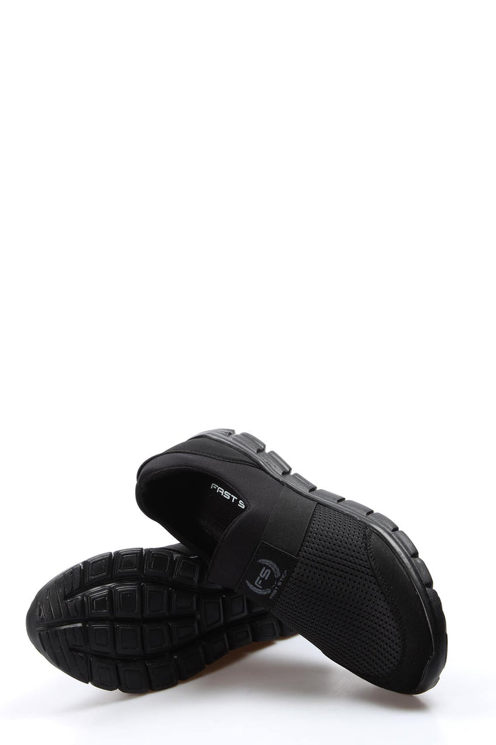 Chaussures à enfiler en maille athlétique noire pour hommes - Wessi