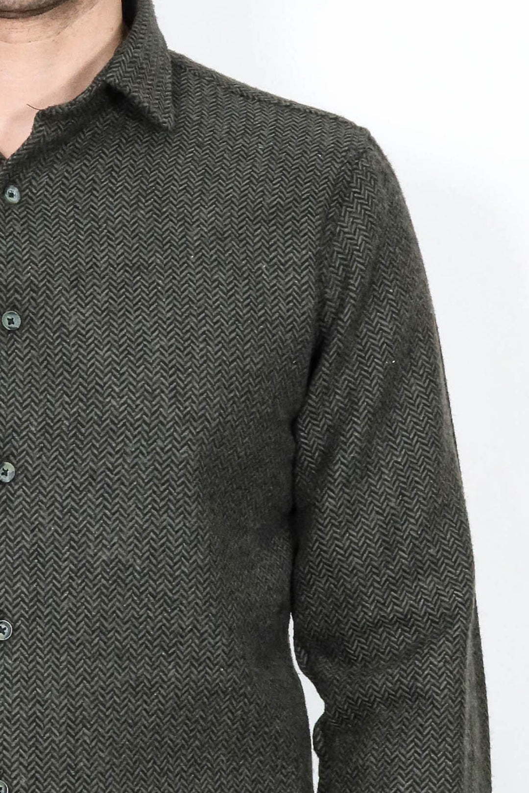 قميص حطاب منقوش باللون الأخضر للرجال - ويسي