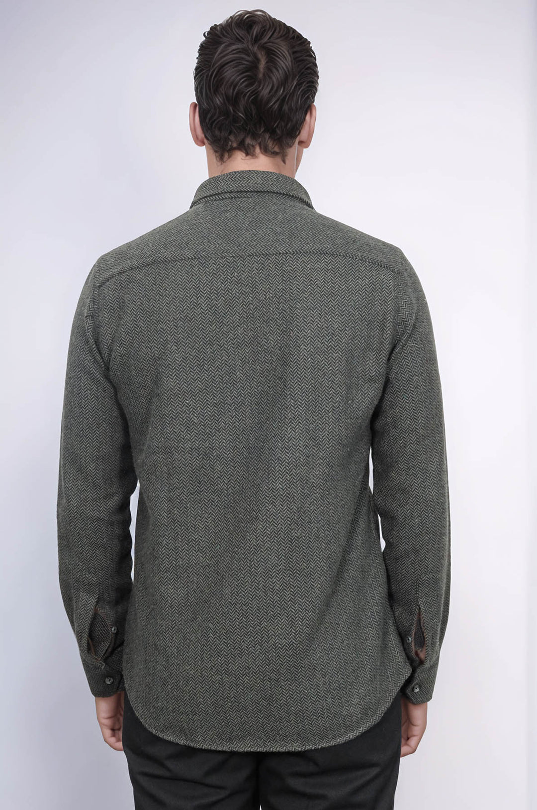 قميص حطاب منقوش باللون الأخضر للرجال - ويسي