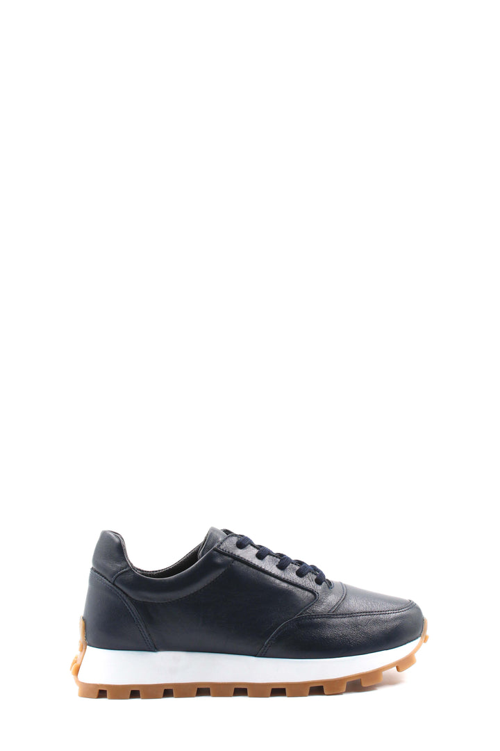 Sneakers retrò in pelle blu navy Wessi