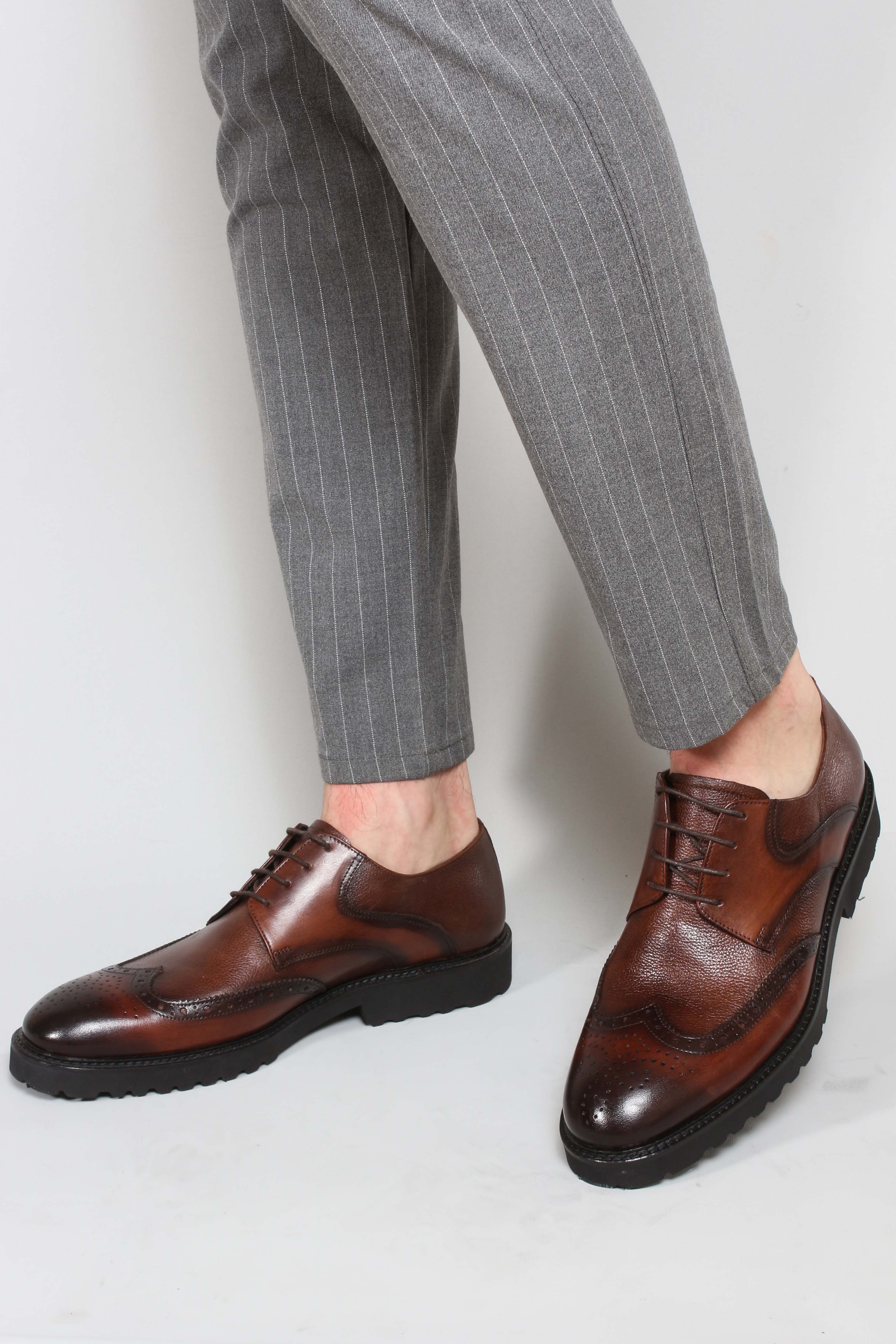 BEAU TODAY Oxford Shoes For Women,Leather Brogue Malta