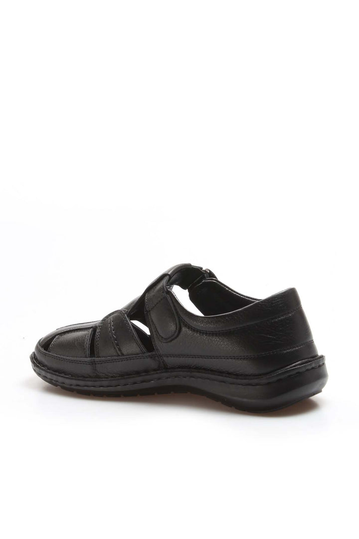 Sandali da pescatore in pelle nera da uomo - Wessi