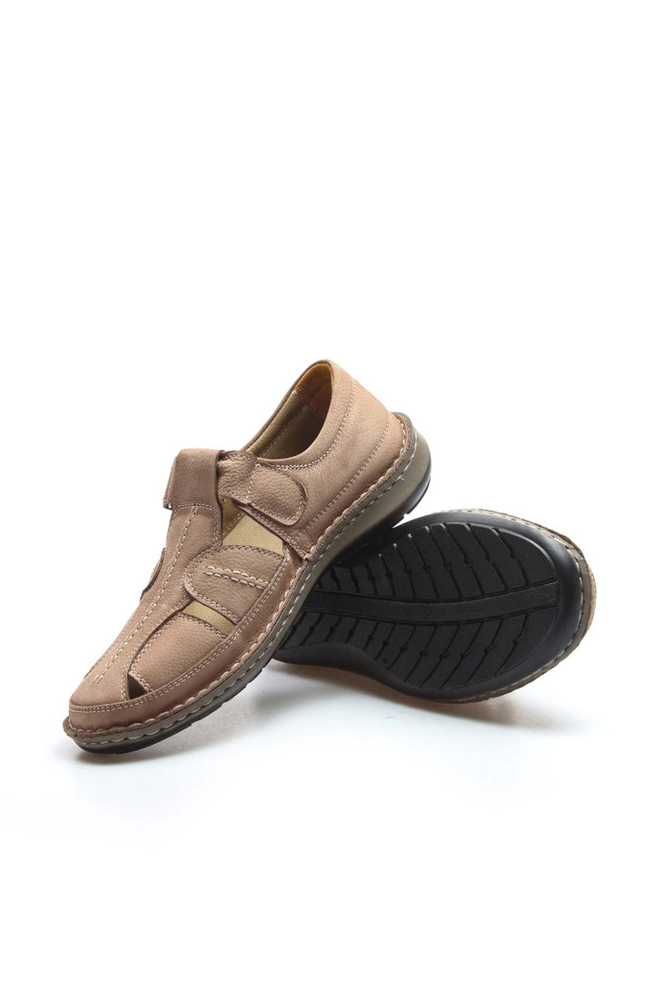 Scarpe sandalo in pelle beige da uomo - Wessi