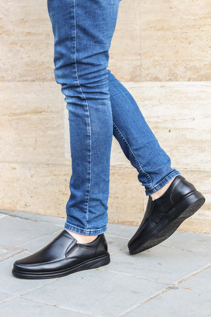 Mocasines Ortopédicos de Piel Negros para Hombre - Wessi