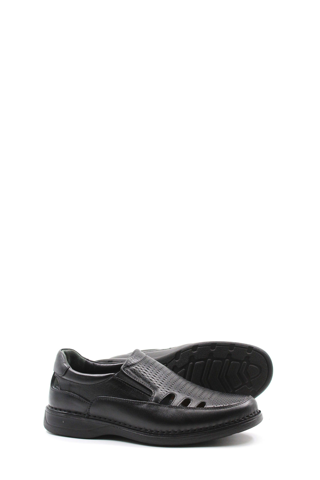 Sandali ortopedici in pelle nera da uomo - Wessi