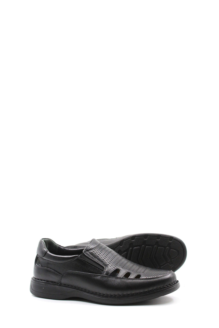 Sandali ortopedici in pelle nera da uomo - Wessi