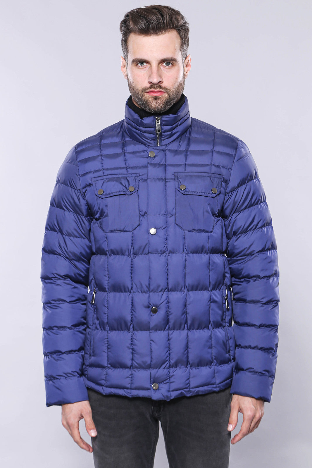 Cappotto invernale trapuntato blu da uomo - Wessi