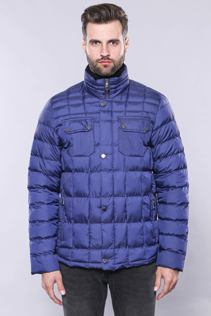 Cappotto invernale trapuntato blu da uomo - Wessi