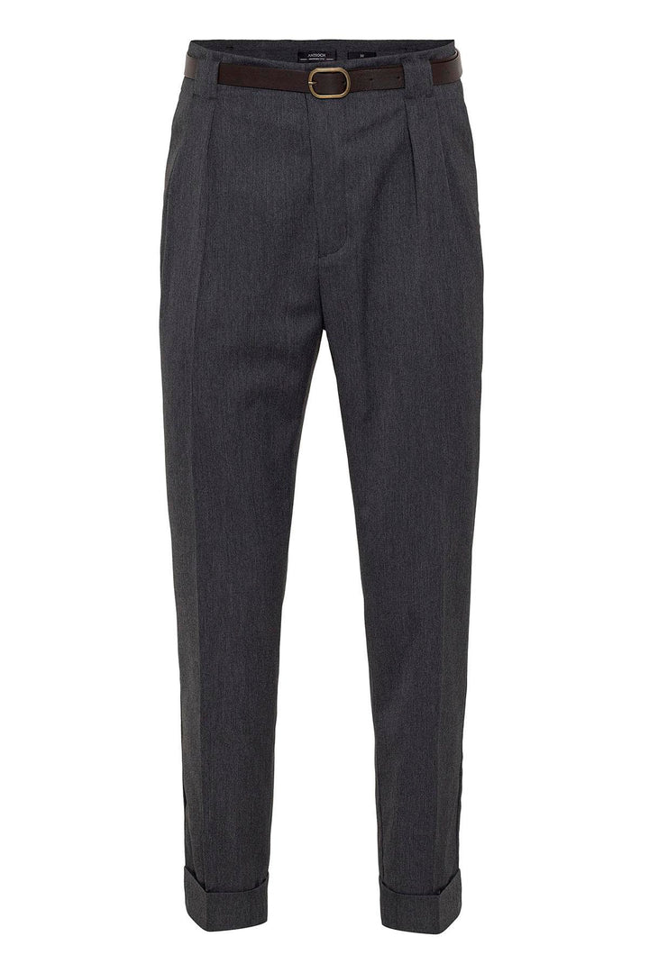 Men's Smoked Belted Double Cuff Pants - Wessi
