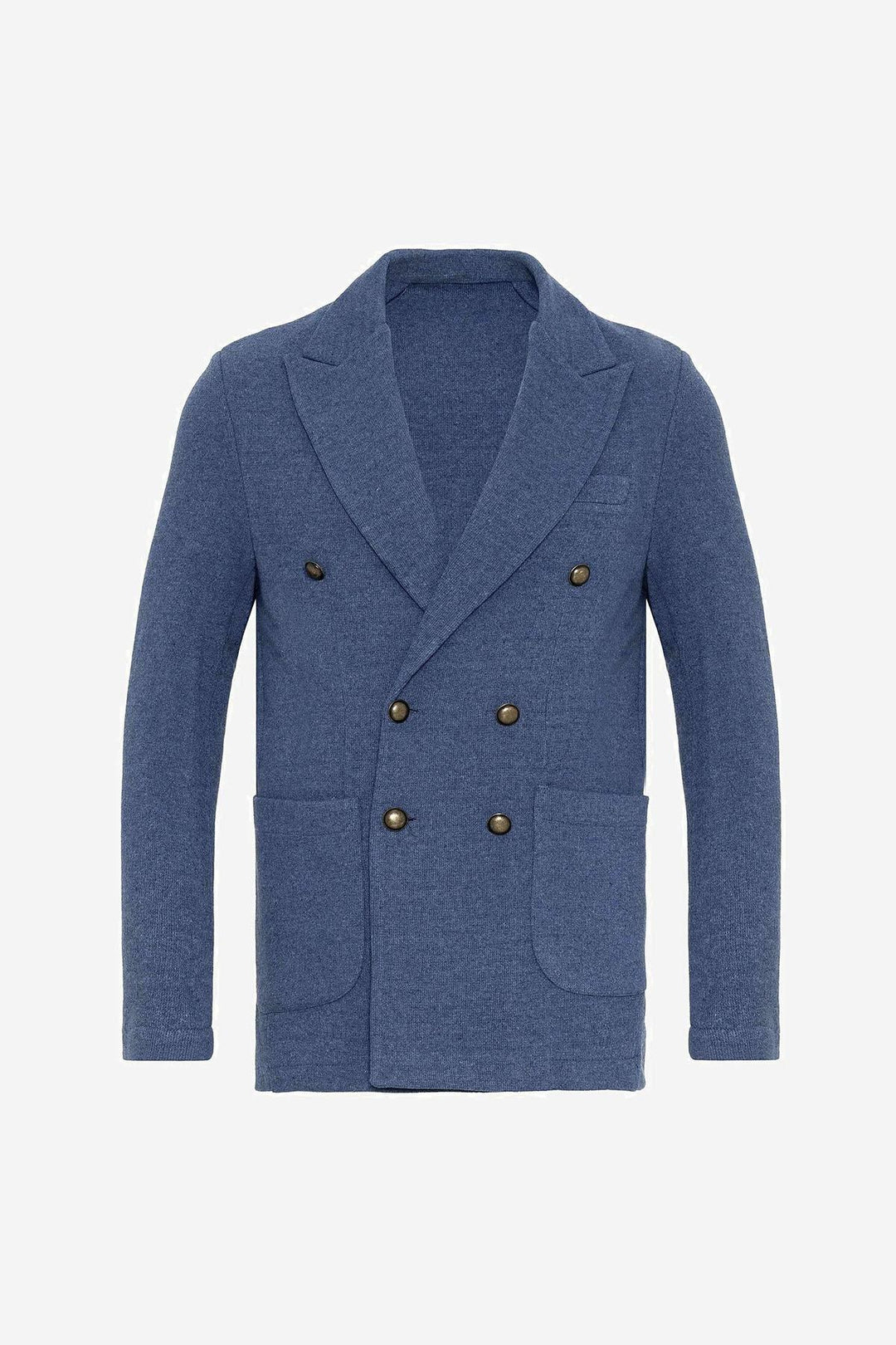 جاكيت بليزر رجالي نيلي مزدوج الصدر - ويسي