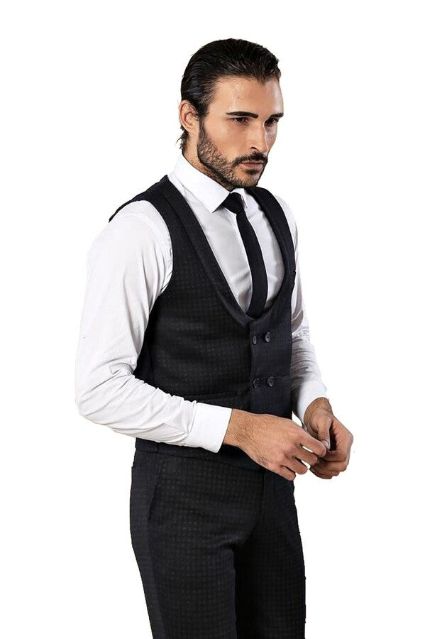 princess polly baby blue dress Black Dress Shirt With Black Vest main image 0