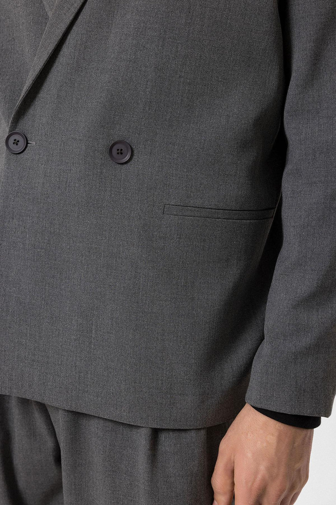 Blazer cruzado de un solo botón gris para hombre - Wessi