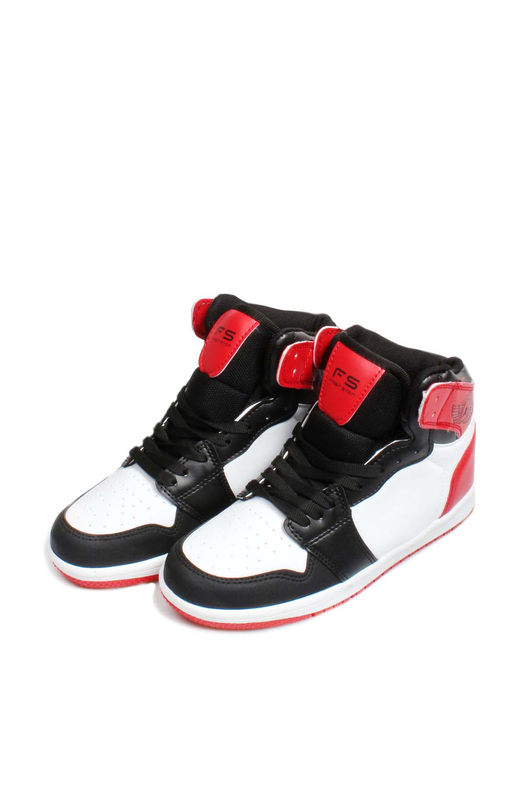 Zapatillas altas para hombre en combinación de colores negro, blanco y rojo - Wessi