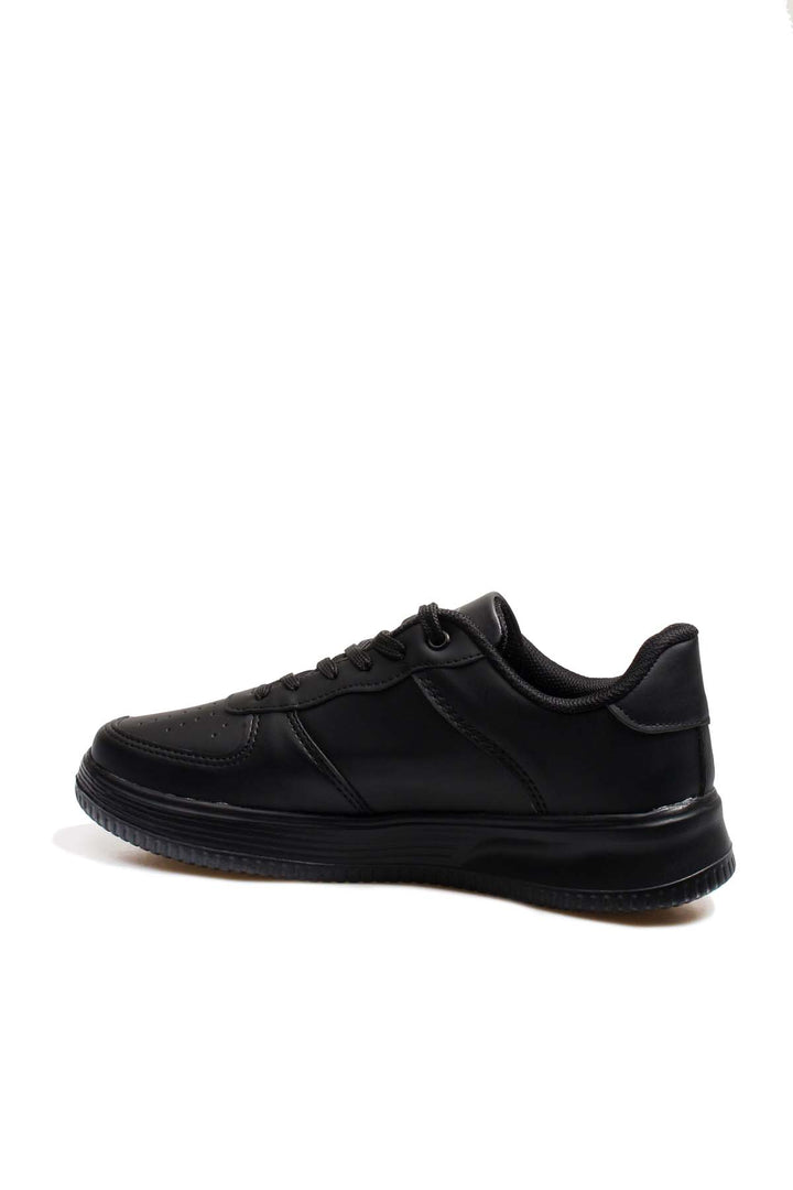 Baskets basses pour homme en cuir noir avec motif perforé - Wessi