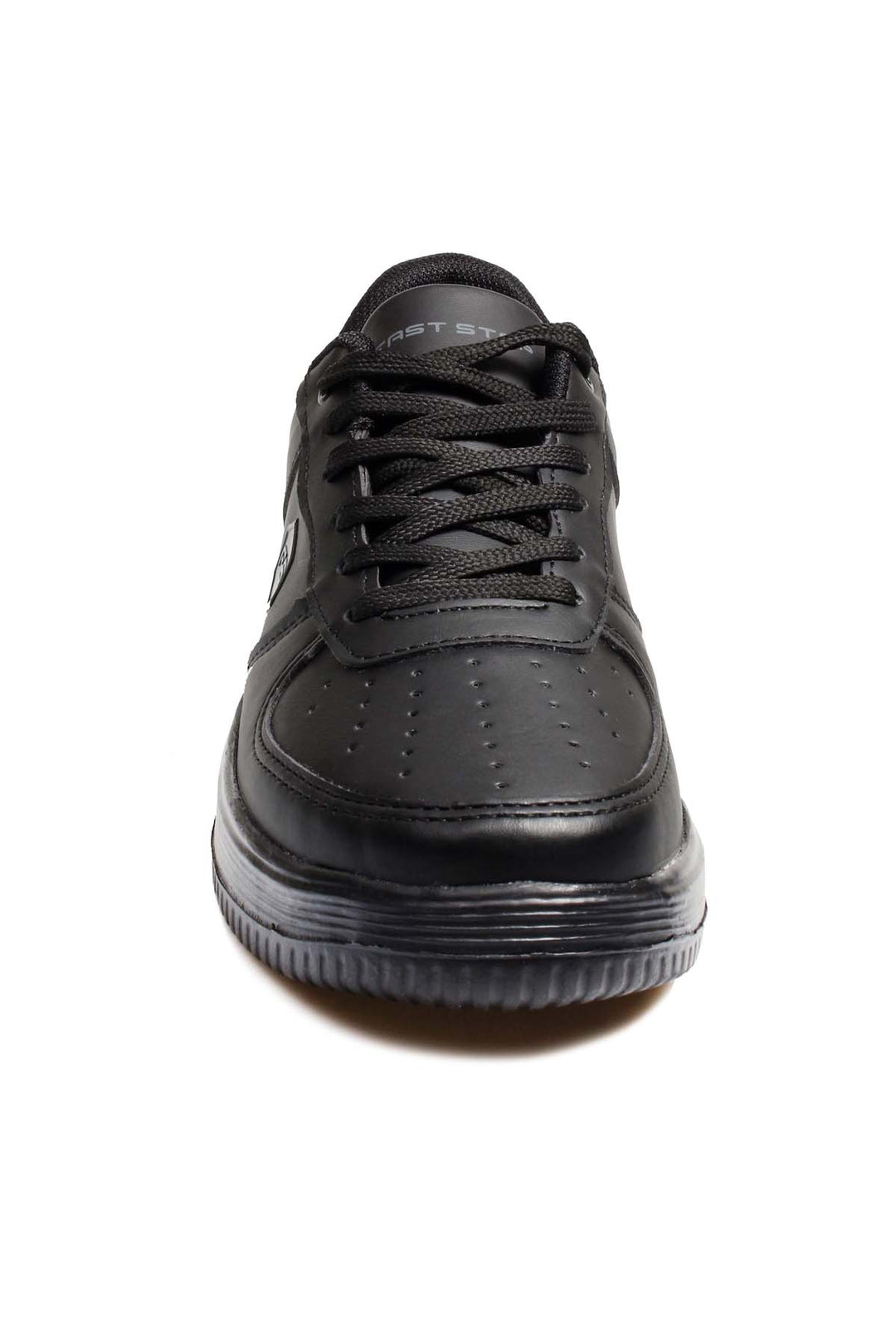 Baskets basses pour homme en cuir noir avec motif perforé - Wessi
