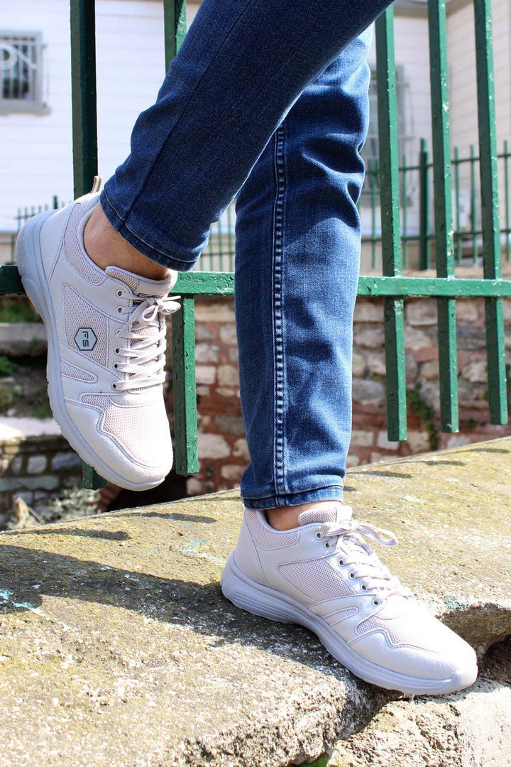 Baskets athlétiques gris clair pour hommes avec maille respirante - Wessi