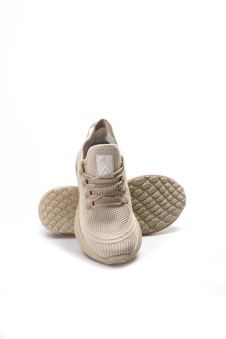 Baskets en tricot léger beige pour hommes avec design respirant - Wessi