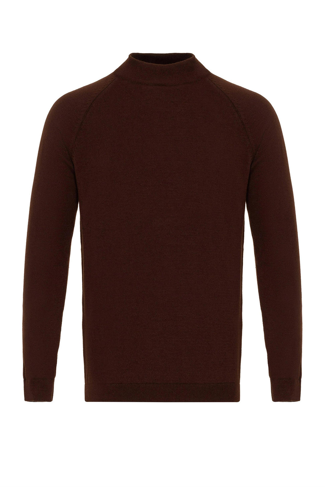 Men's Brown Half Turtleneck  Sweater - Wessi