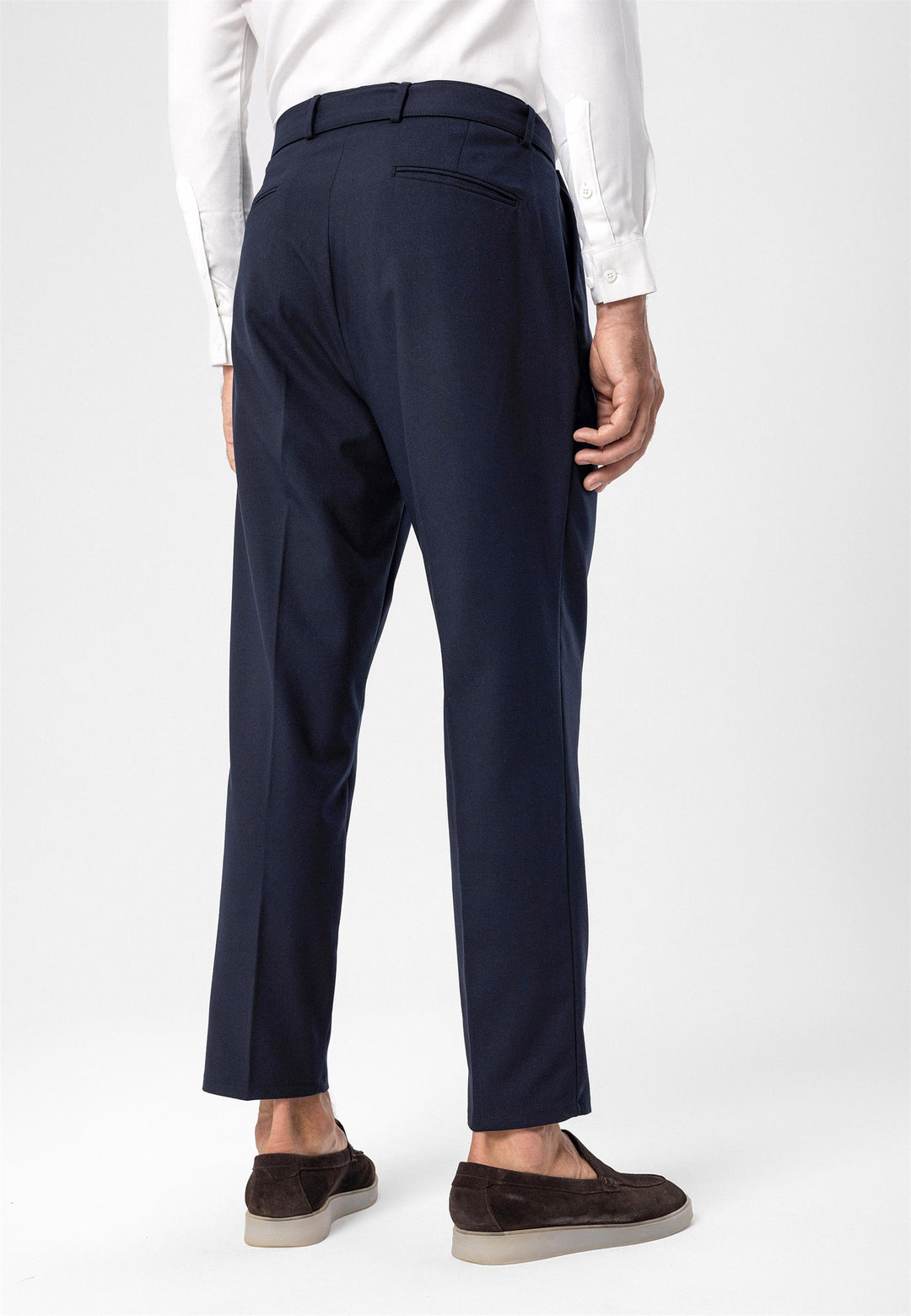 Pantalón Hombre Azul Marino Cintura Alta Cierre Faja - Wessi