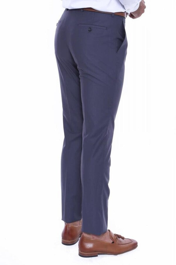 Pantalón Hombre Antracita Slim Fit Liso - Wessi