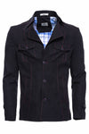 Navy Blue Cotton Trench Coat - Wessi