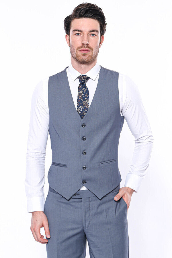 Plain Grey Vest | Wessi