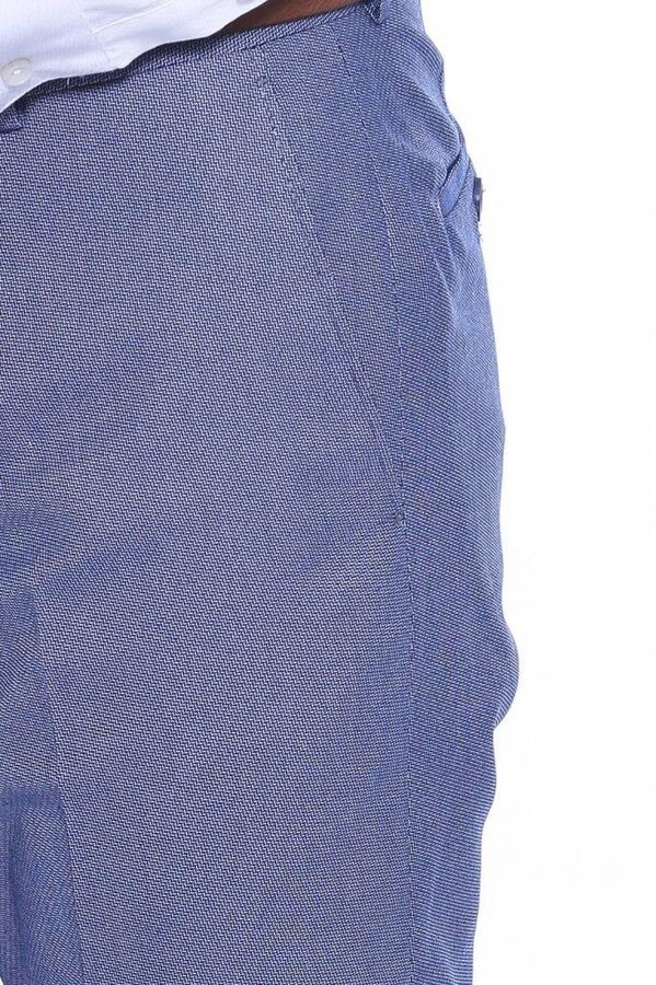 Синие брюки из ткани с рисунком - Wessi