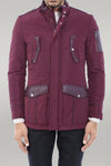 Leather Modeled Burgundy Slim Fit Quilted Jacket - Wessi