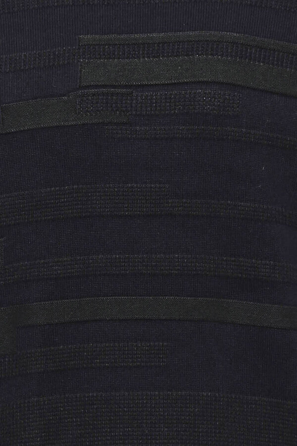 Pull Col Rond à Motifs Poitrine Marine - Wessi