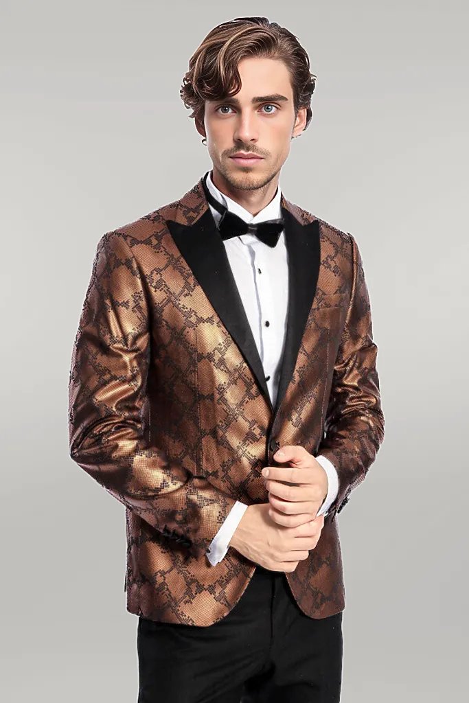 Mens Prom Blazer - Off White ~ Maroon Blazer For Homecoming main image 0