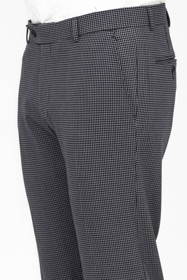 Pantalón Hombre Estampado Slim Fit Gris Oscuro - Wessi
