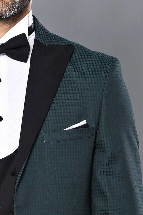 Plaid Patterned Green Tuxedo | Wessi