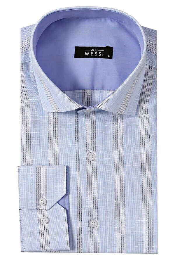 Camisa de hombre a rayas azul cielo | wess