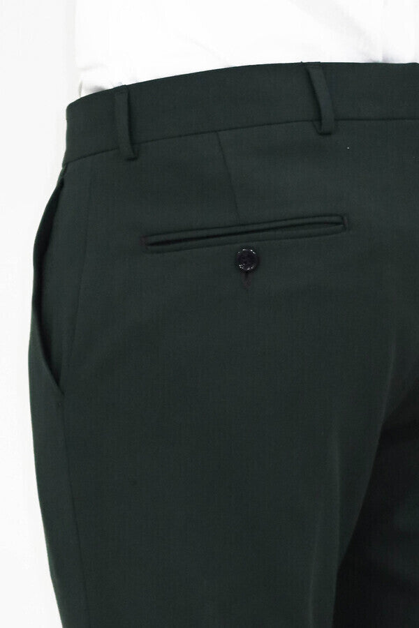 Pantalones Hombre Slim Fit Liso Verde Oscuro - Wessi