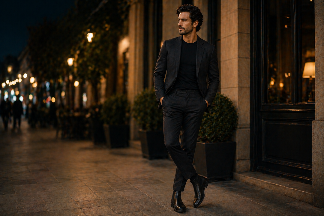 Date Night Style: Blazer, T-Shirt, and Chelsea Boots