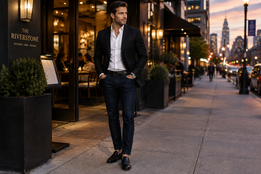 Can You Wear a Black Blazer with Dark Blue Jeans?