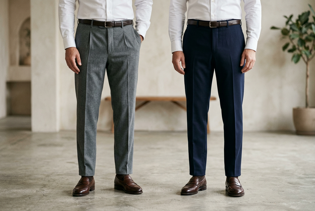Men's Pleated vs. Flat-Front Pants: A Fit Guide