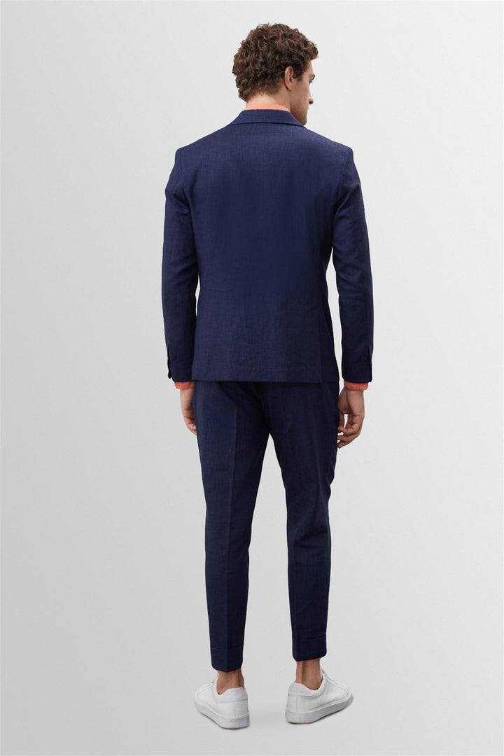 Giacca blazer da uomo in 100% lino blu navy - Wessi