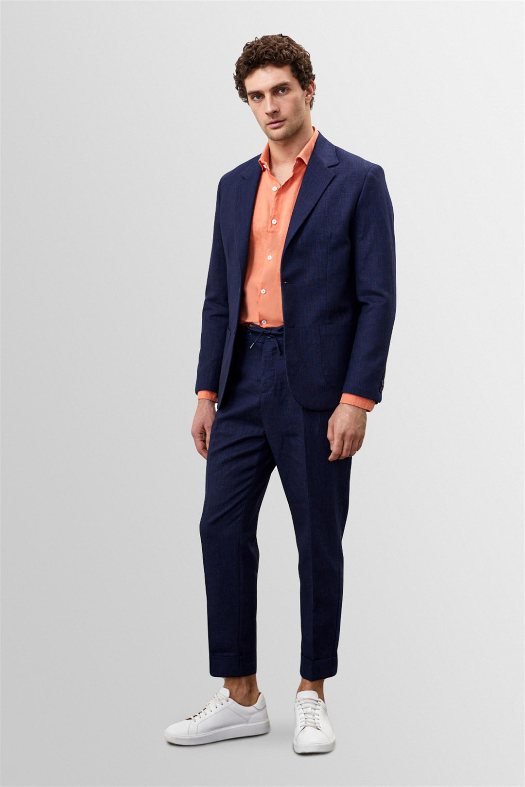 Giacca blazer da uomo in 100% lino blu navy - Wessi