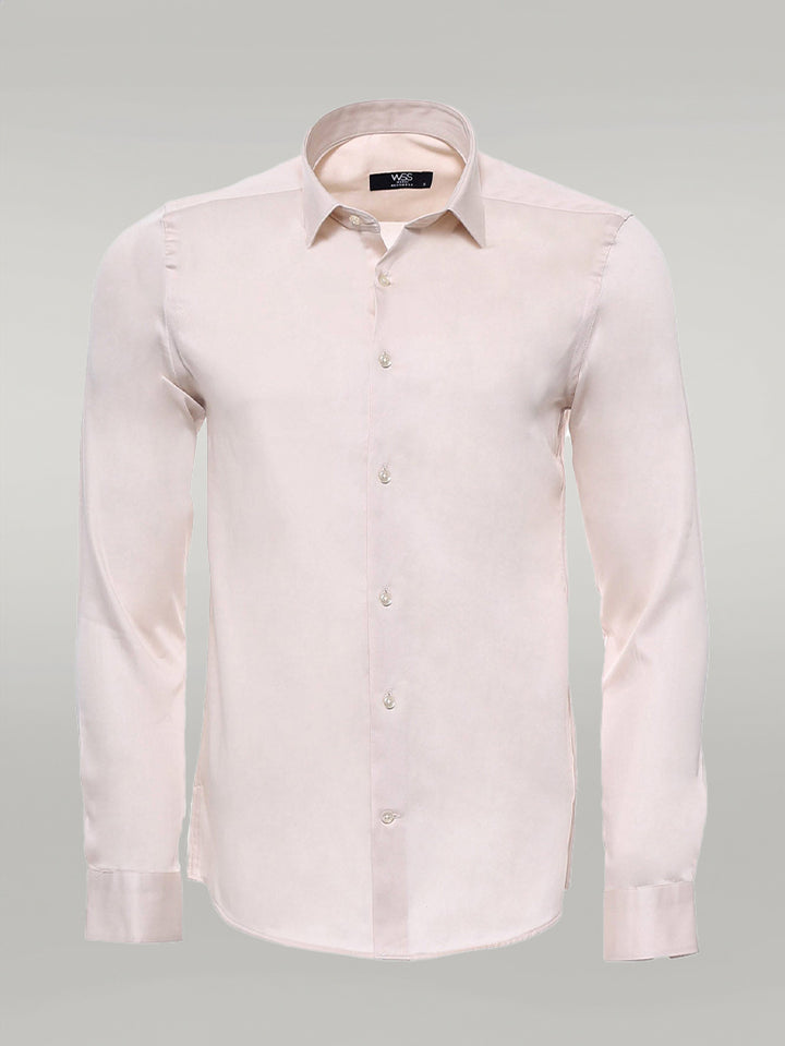 Camicia da uomo avorio a maniche lunghe vestibilità slim - Wessi