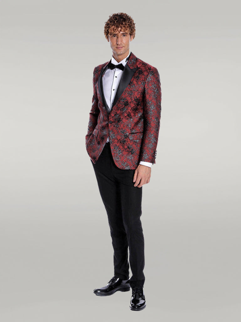 Burgundy floral blazer 2025
