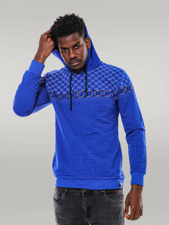 Felpa slim fit blu indaco fantasia - Wessi