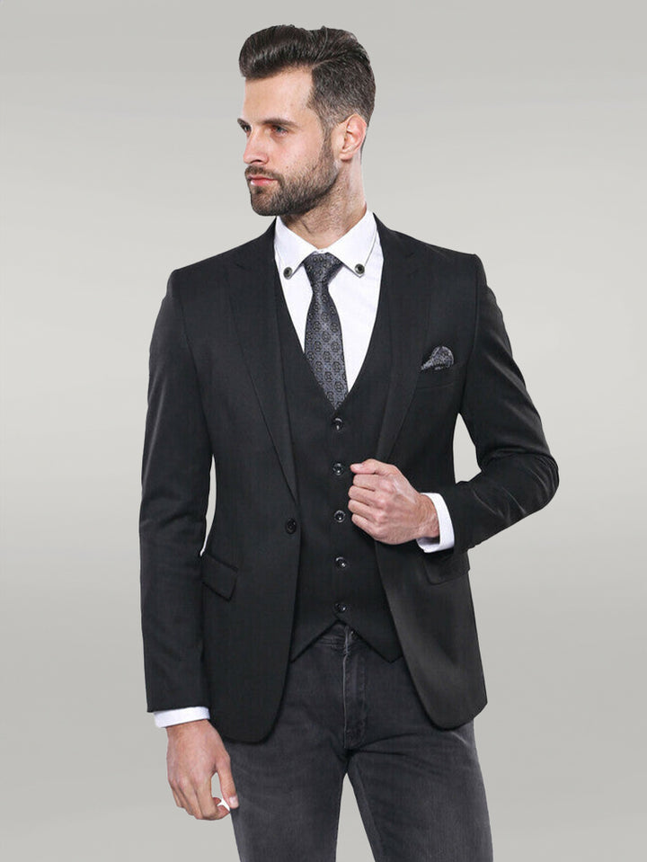 Ensemble gilet et blazer noir - Wessi